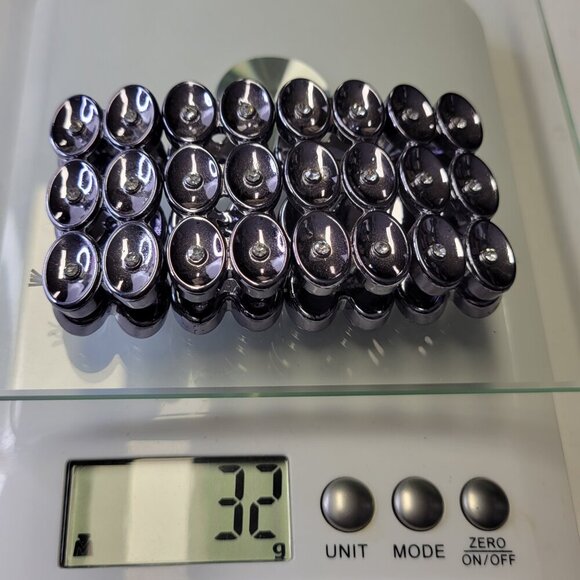 Light Hematite Tone Stretch Wide Bracelet Lightweight Stretch Bracelet - Picture 9 of 9